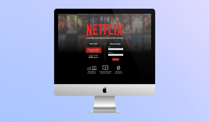 The interface of Netflix’s site