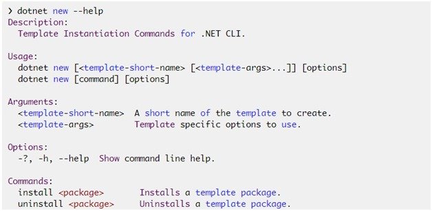 using commands in dotnet 7